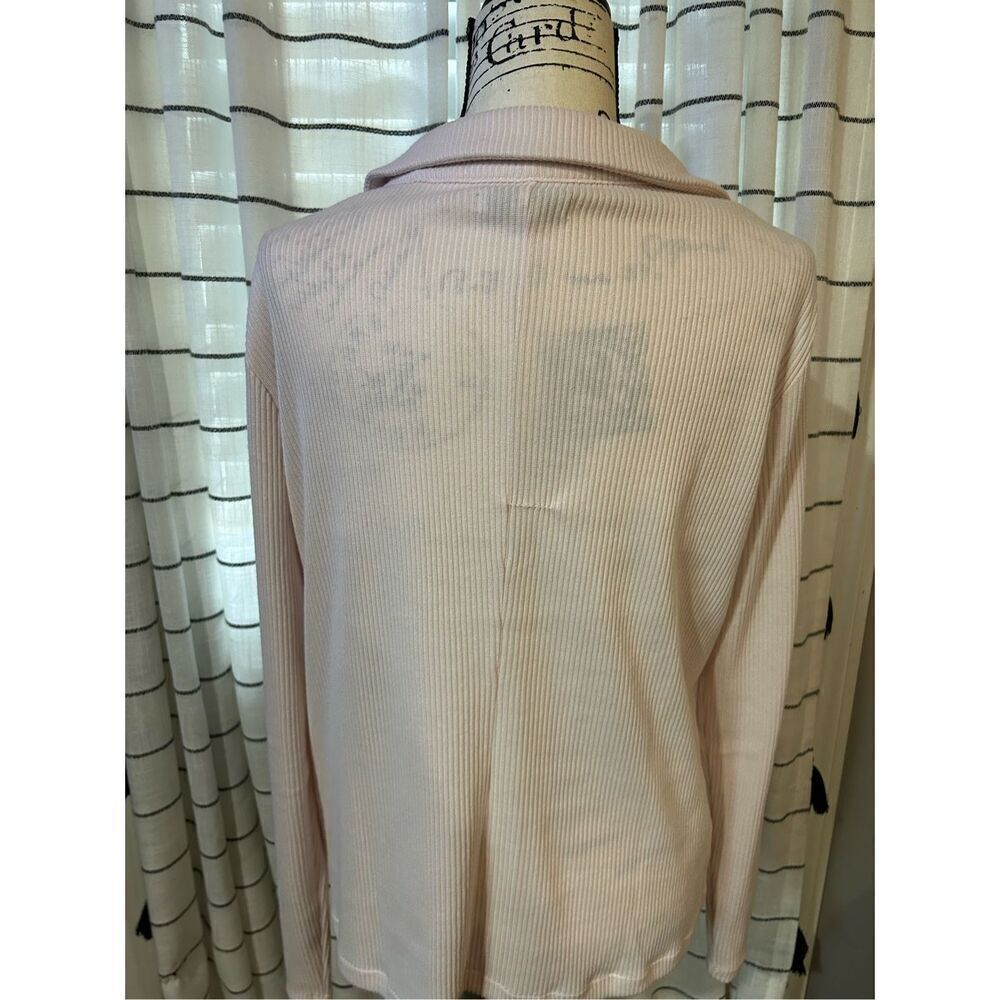 Light Pink Ribbed Gold Button Cardigan Size XL - Picture 6 of 7